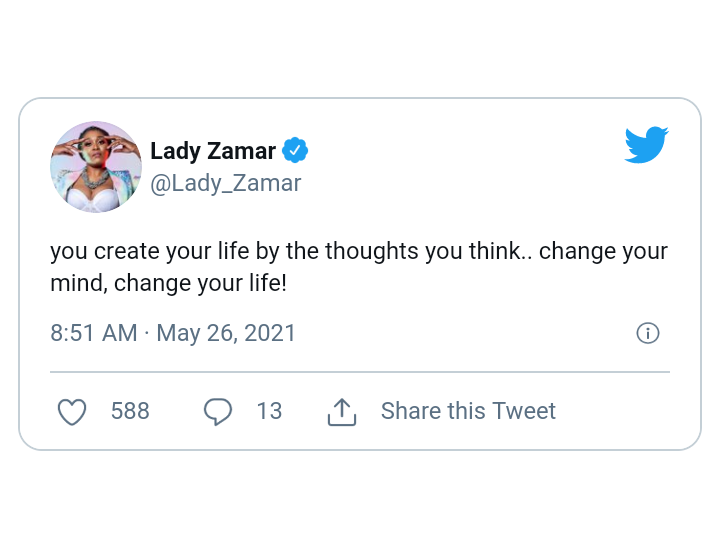 Lady Zamar's tweet
